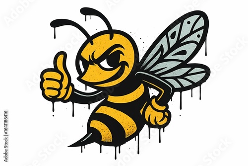 bee cartoon egoistic character subtle confident