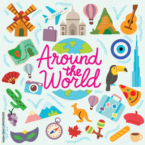 Around the World: A Colorful Collection of Iconic Landmarks, Nature, and Culture for Travel Enthusiasts
