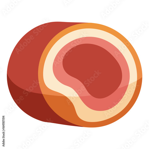 Peameal bacon vector on white background