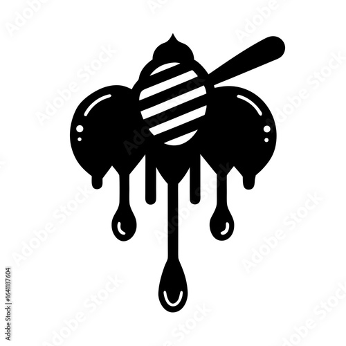 Dripping Honey Icon  Sweet Apiary Vector Illustration for Print and Digital Use
