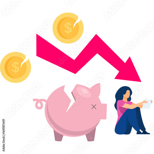 Businessman getting Business Crisis Illustration