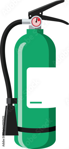 Fire extinguisher safety equipment green portable device for emergency use protection and prevention