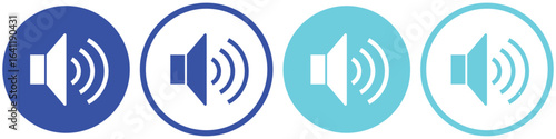 Audio and speaker icon. Flat vector design with sound waves for communication and media concepts.