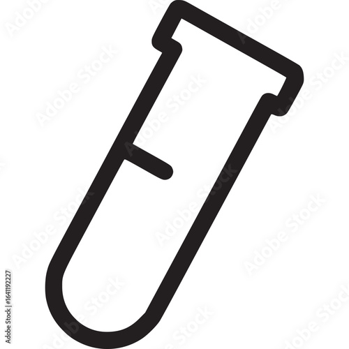 A minimalist line art illustration of a test tube, isolated on white background, perfect for adding a touch of scientific precision to your designs and creative projects