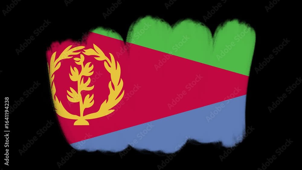Eritrea flag created with brush strokes Eritrea flag created with brush strokes
