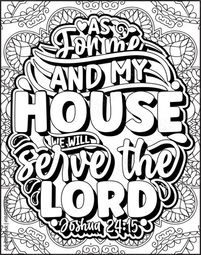 Bible Verse Quote Coloring Page for Adults. Christian Quote Mandala Coloring Page
