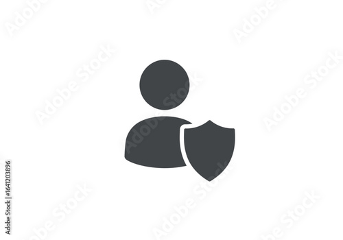 Silhouette of a person protected by a shield, representing personal security.