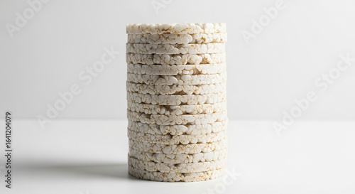 Stack of rice cakes healthy snack food gluten free diet food for weight loss and healthy eating concept