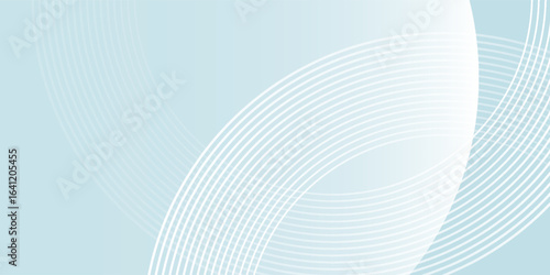 Modern abstract background. Glossy white gradient circle lines. Minimal geometric pattern. Simple graphic elements.