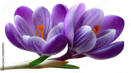 Purple Crocus Bloom: A close-up captures the delicate beauty of a vibrant purple crocus flower, showcasing its intricate petals, and inviting the viewer to marvel at nature's exquisite details.