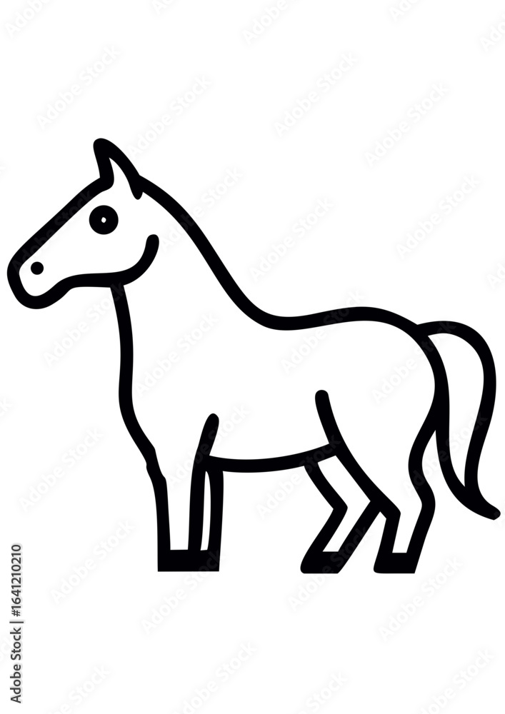 Fototapeta premium Outline of a horse in a minimalist style for set icon 