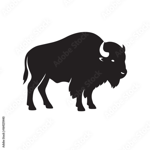 Bison silhouette vector illustration