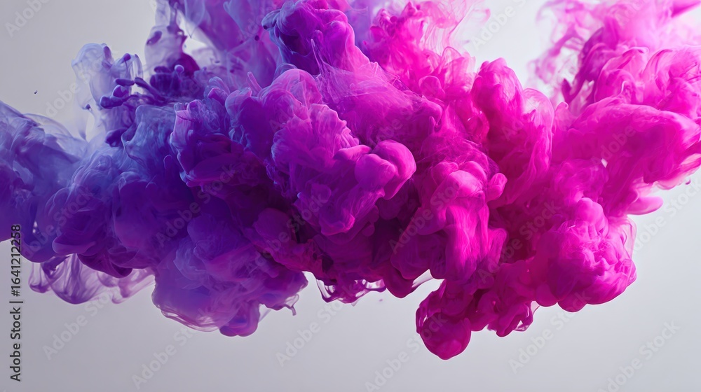 Fototapeta premium Abstract Swirl of Purple and Pink Ink, Creating a Dreamlike and Ethereal Visual Texture