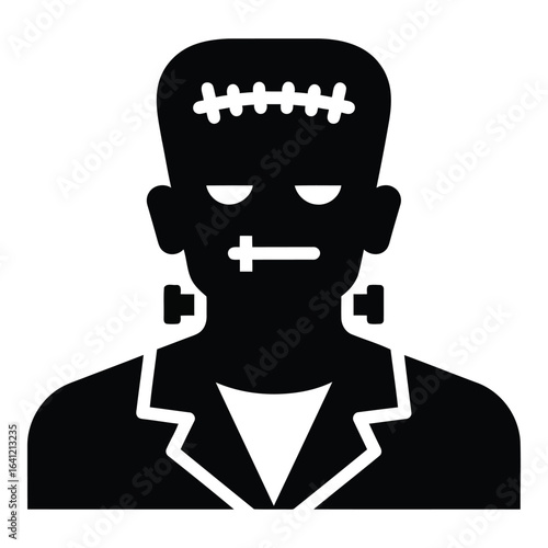 Vector art of frankenstein monster icon isolated on white background