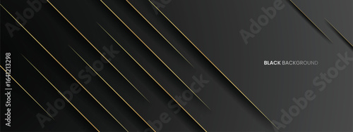 Wallpaper Mural Black and grey luxury background with glitter gold lines, minimal scene, empty space for use showcase Torontodigital.ca