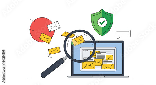 Cybersecurity professionals analyze email security threats and digital data protection with advanced scanning tools
