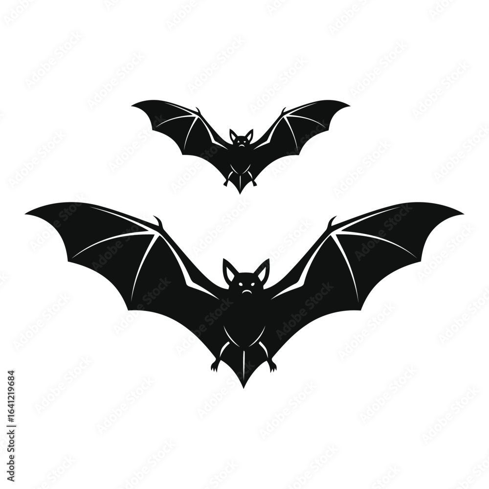 Fototapeta premium Vector art of two bats flying isolated on white background