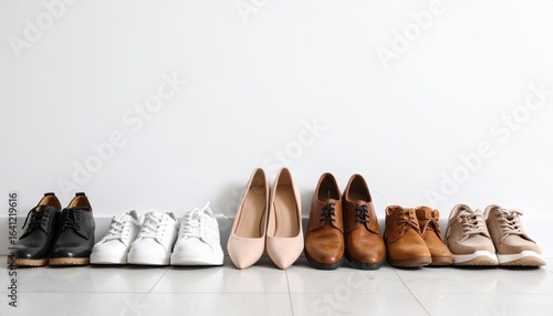 Diverse Collection of Stylish Footwear Showcasing Various Designs Colors and Textures for Every Occasion