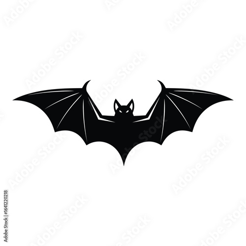 Vector art of bat silhouette isolated on white background