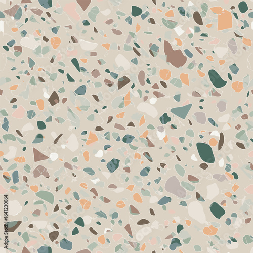Motif sol Pierre Terrazzo Style Art Déco Carrelage Vecteur Multicolore