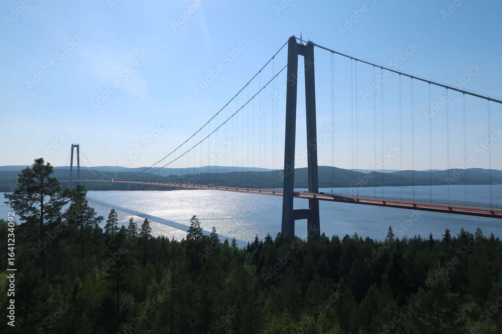 High Coast bridge at Swedens Höga Kusten area High Coast bridge at Swedens Höga Kusten area