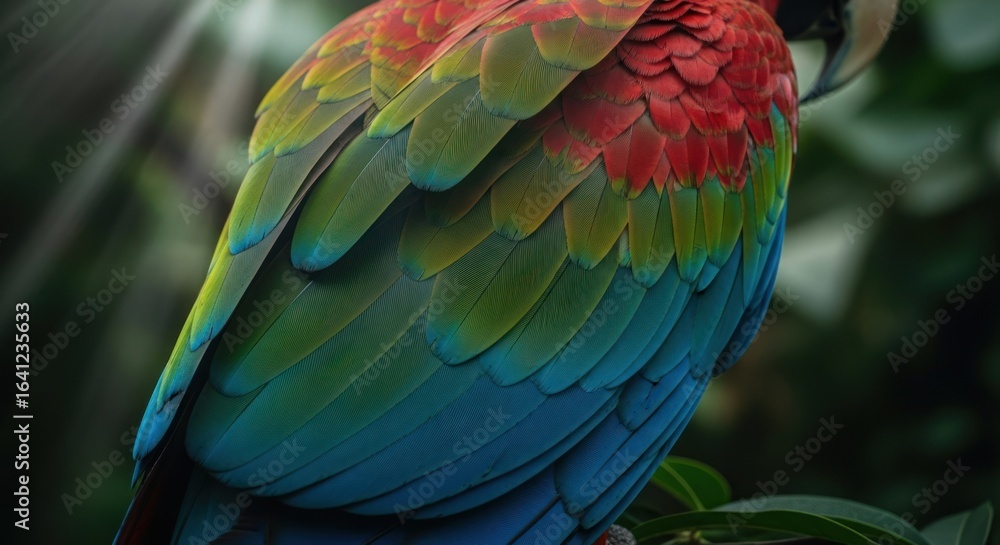 Obraz premium Close-up of vibrant parrot feathers (4)