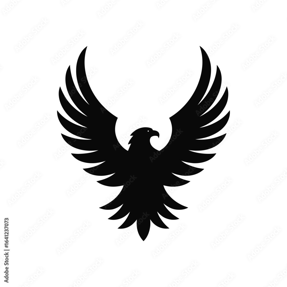 Obraz premium Eagle vector style silhouette black in white.eps