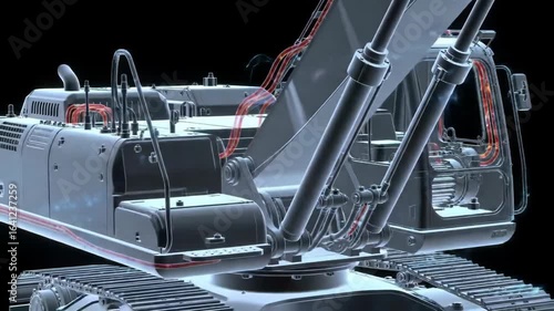 Heavy Equipment Animation Showing Hydraulic Power and Machine Mechanics