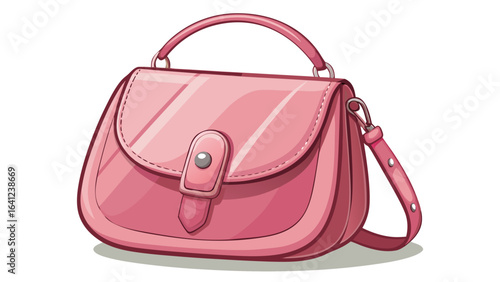 Close-up portrait pink female bag on a white background, soft leather texture, elegant stitching, curved edges, premium material, subtle highlights, refined silhouette, graceful shape, timeless style,