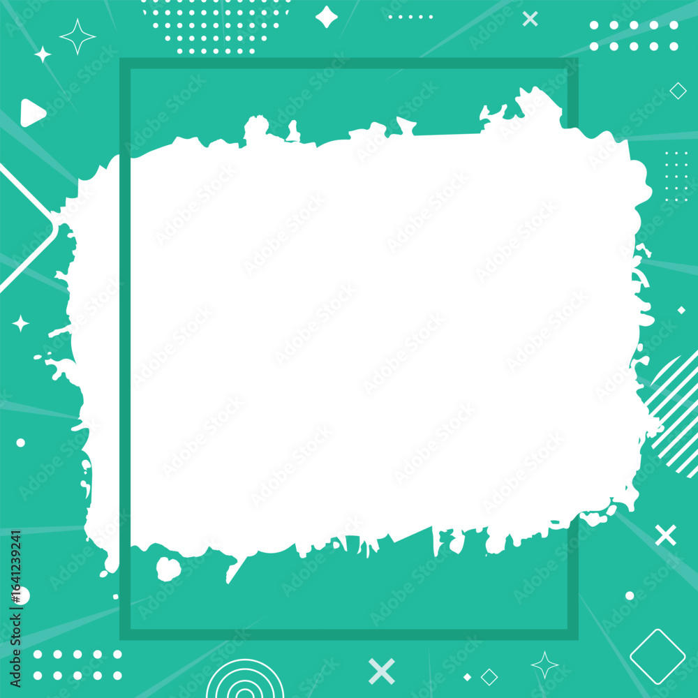 Fototapeta premium Modern abstract geometric brush frame vector