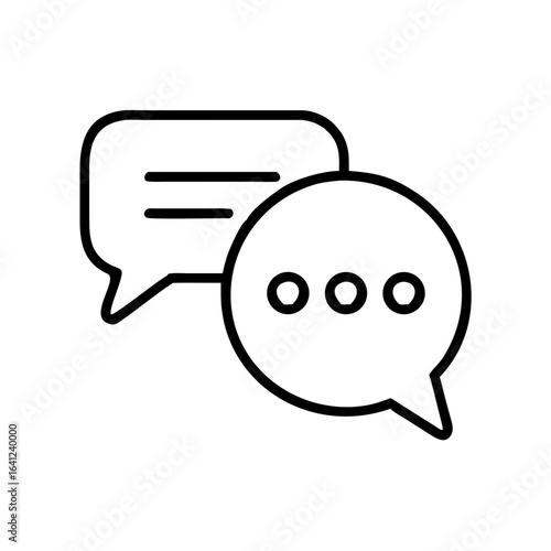 Conversation icons with speech bubbles and dots for messaging concept  