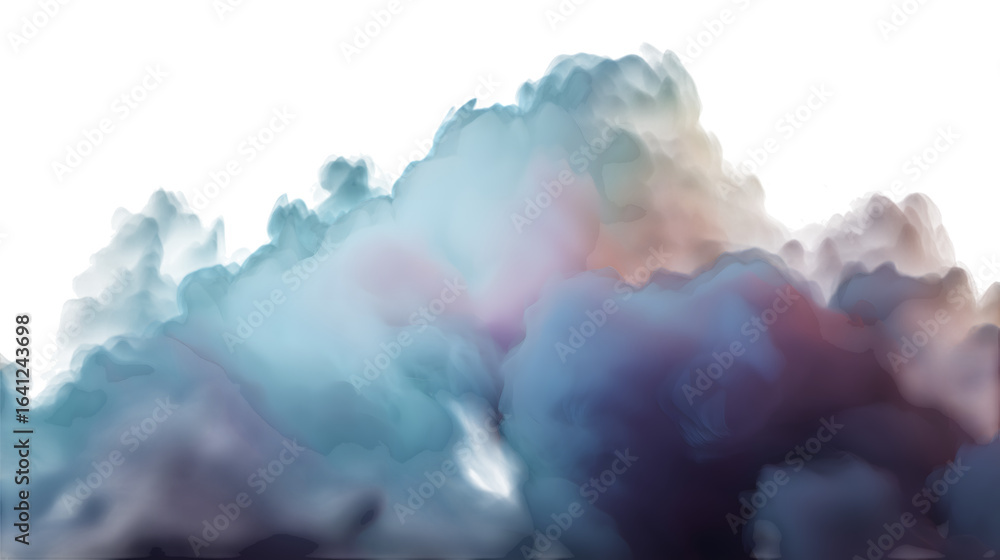 Naklejka premium abstract colorful cloud mist fog white smoke isolated on white background