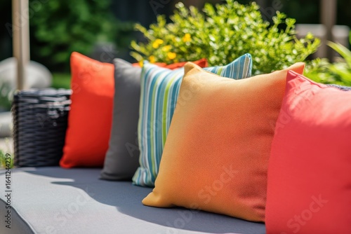 Sunbrella Fabric Pillows Enriching a Beautiful Garden Ambiance