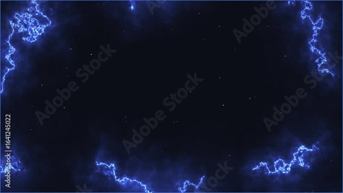 Abstract Electric Lightning Plasma Energy Animation Background in Space