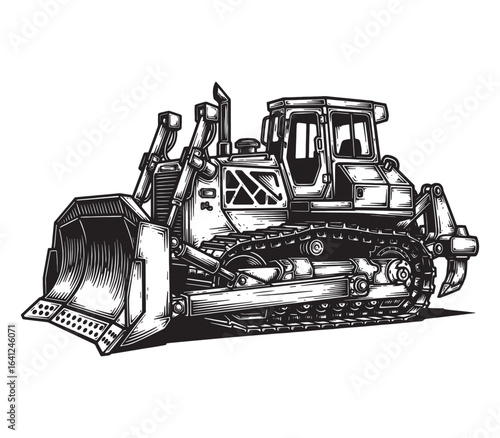 bulldozer vector illustration