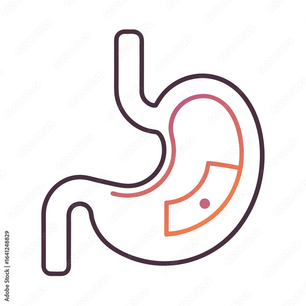 Fototapeta premium Continuous Stroke Digestive System Illustration