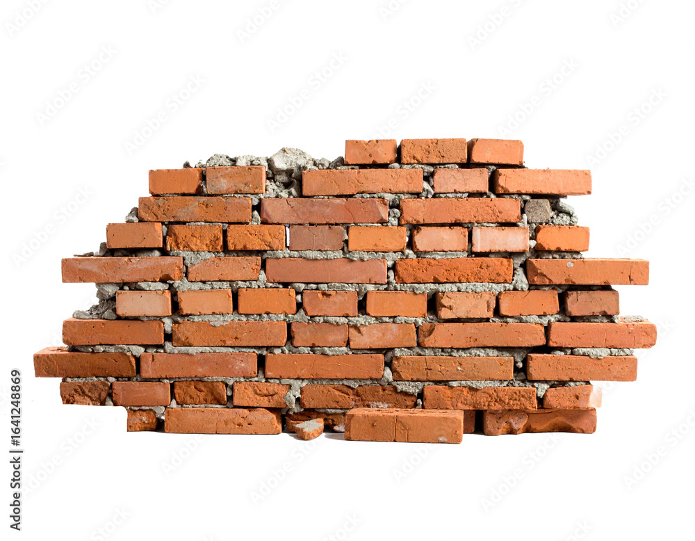 Obraz premium Old brick wall on a transparent background.