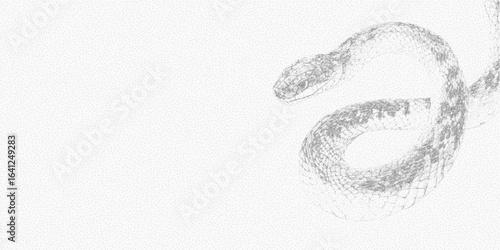 Snake pattern. Grungy shape stipple shading, distressed grain and threshold texture. A blend of light noise, ink blotches.