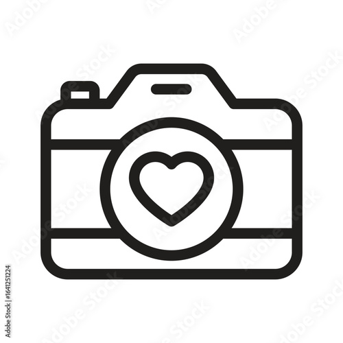 Digital Camera Vector Outline Icon. EPS 10 File 
