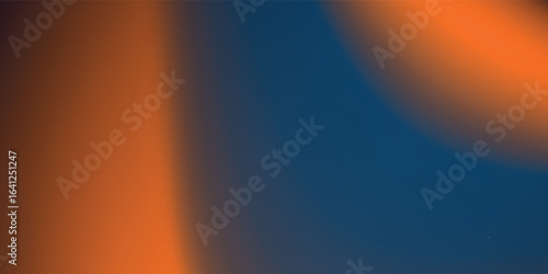 Abstract dark blue orange wavy gradient background with grainy texture VECTOR EPS10