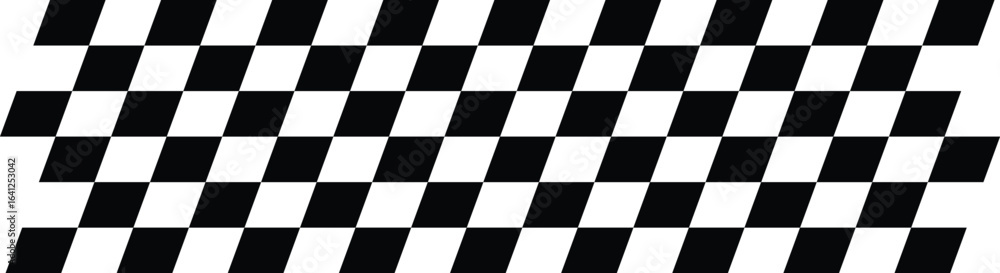 Obraz premium Dynamic black and white checkerboard pattern creating visual rhythm and movement