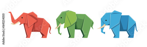 origami elephants standing side by side