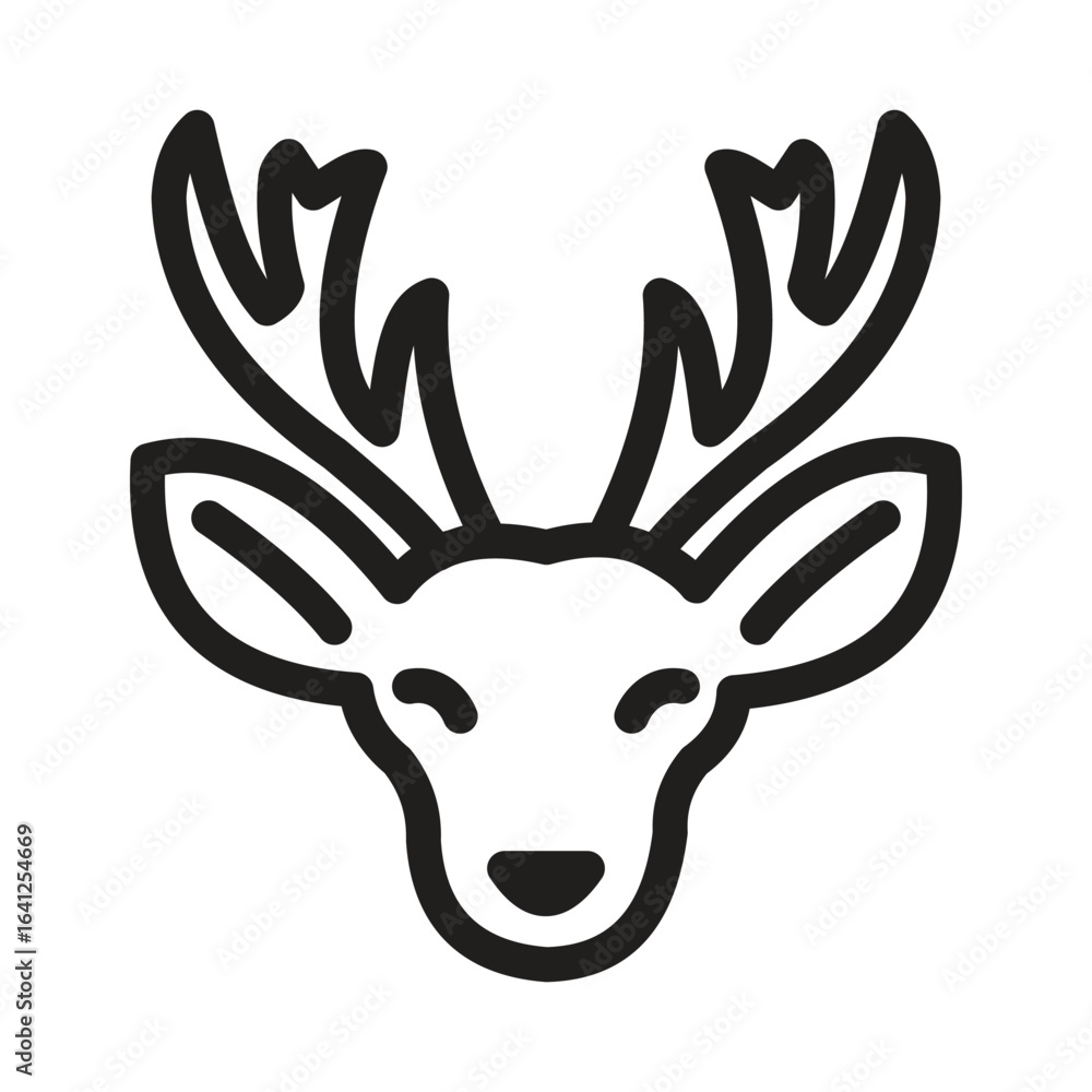 Obraz premium Deer Vector Outline Icon. EPS 10 File 