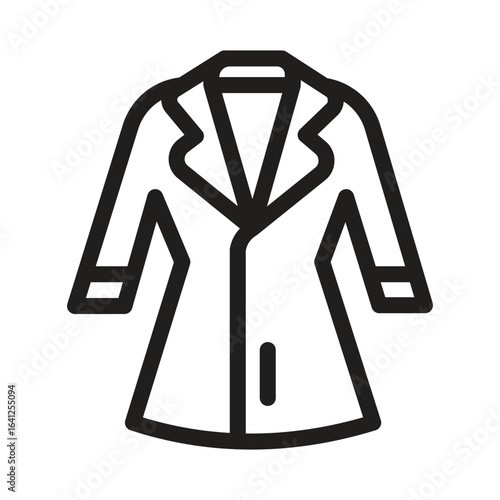Rain Coat Vector Outline Icon. EPS 10 File 