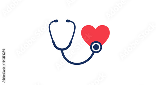 Minimalist Heart and Stethoscope Graphic