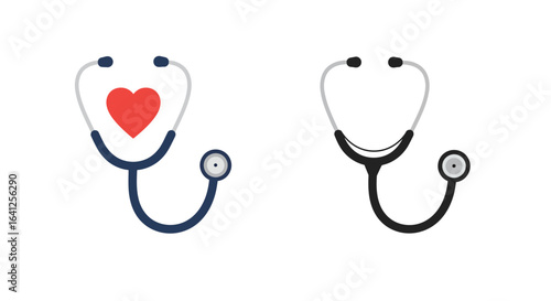 Minimalist Heart and Stethoscope Graphic