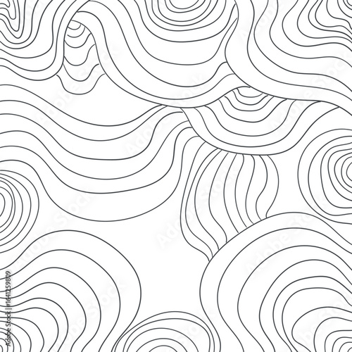 Wavy striped masses create texture or imitate cuts of layered stone.