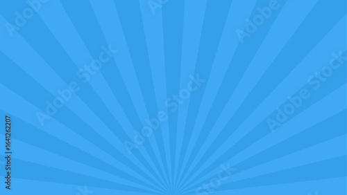 青の放射線状の横長背景素材
