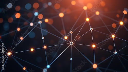 Business connection concept with abstract network lines and glowing nodes.