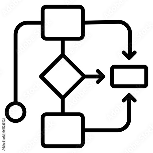 Interactive Workflow line icon